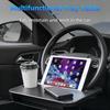2-in-1 Car Steering Wheel Desk With Seat Gap Filler Storage Box, Portable Laptop Tray And Organizer For Vehicle Interior