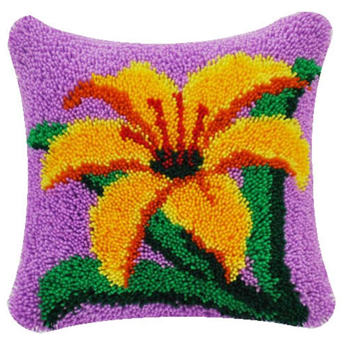 Flowers Plants Series Latch Hook Kit Butterfly Handmade Embroidery Pillow 3d Segment Embroidery Pillow Wool Handcraft Supplies 