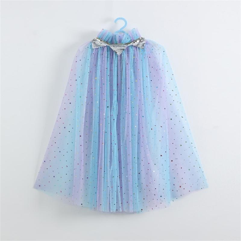 Girls Lightweight Sheer Princess Cape for Fantasy Dressing Up and Birthday Parties Soft Nylon Fabric Costume Accessory
