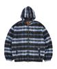 Ersco Hairy Plaid Hoodie Zip-Up_Blue