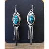 Retro Bohemian New Imitation Turquoise Inspired Elegant Tassel Earrings  Women's Festival Party Jewelry Accessories Gifts
