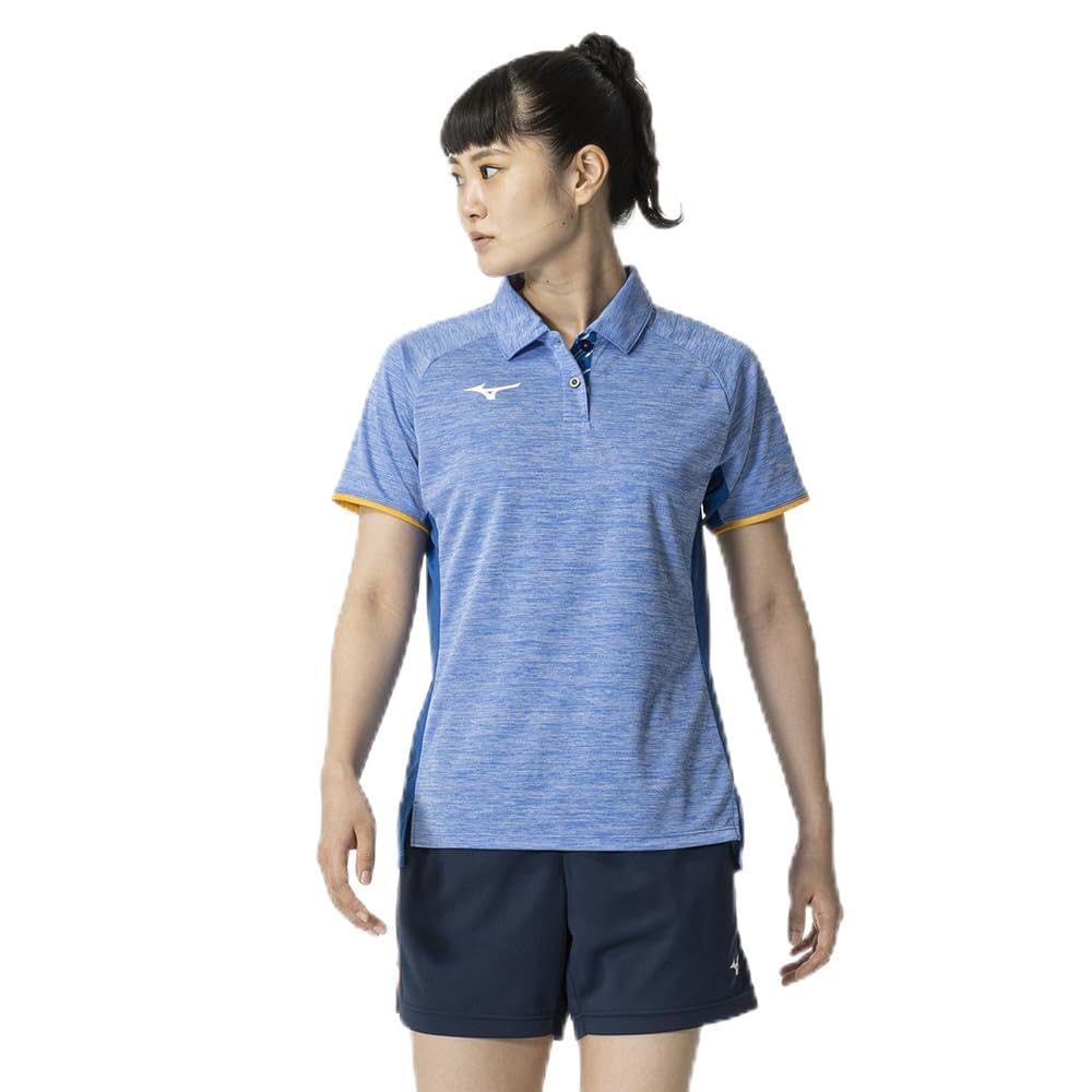 Mizuno Table Tennis Game Short JTTA Sonic Size 82JAB210 Shirt, Sleeve, Certified, Moisture-Wicking, Quick-Drying, Women's, Blue, 2XL,
