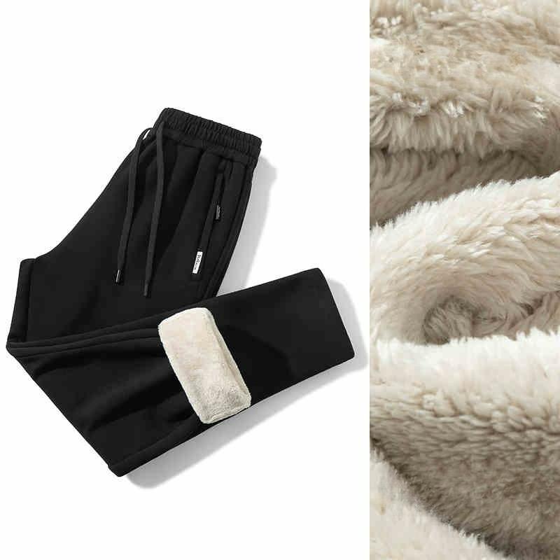 Lamb Velvet Plus Velvet Thickened Sweatpants Men's Autumn and Winter Casual Pants Men's Loose Straight Sports Pants