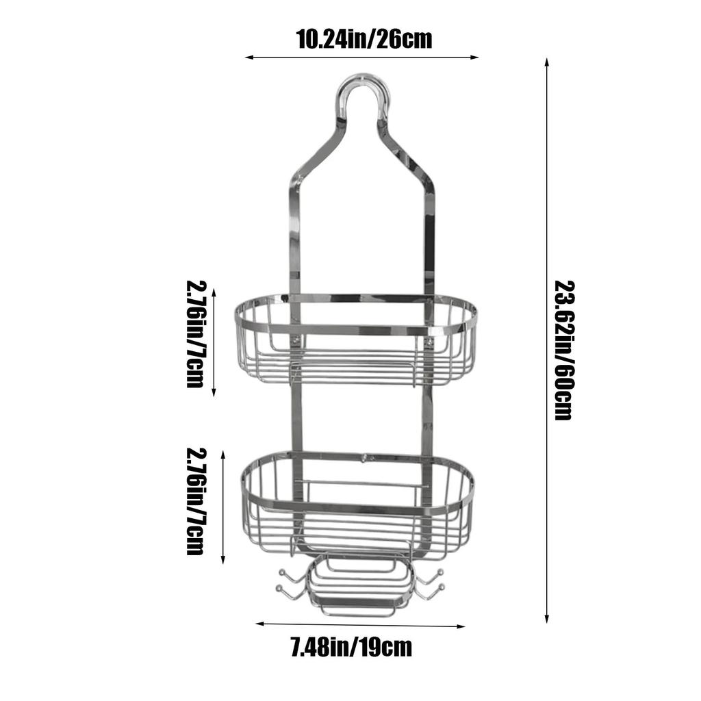 Bathroom Shower Hanging Rack,Stainless Steel Over Shower Head Caddy,Multifunctional Shower Rack For Storage Of Bath Products,Soap,Towels,Toiletries