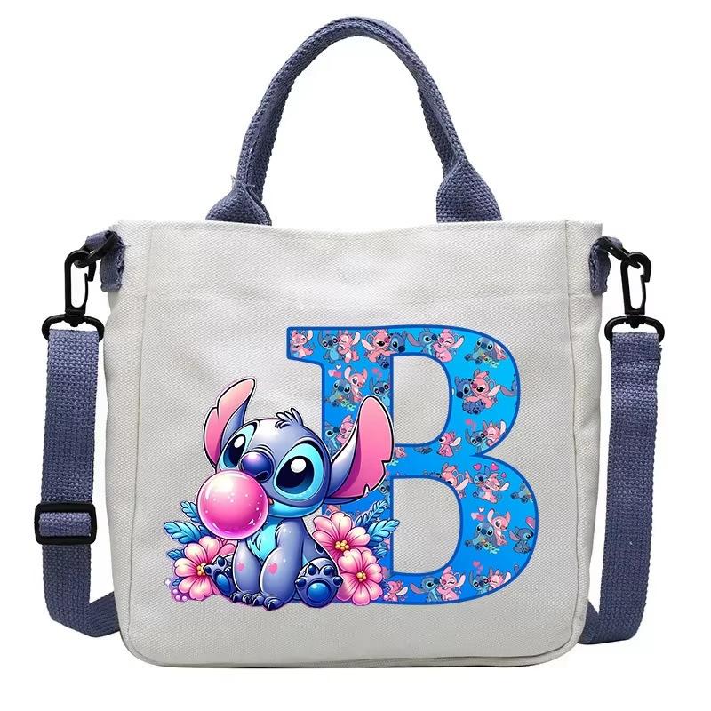 26 Letter Printed Student Canvas Bag Shoulder Bag Multi-Function Large Capacity Messenger Bag