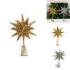 Christmas Tree Top Star Led Glitter Iron Art Decor For Holiday Celebration