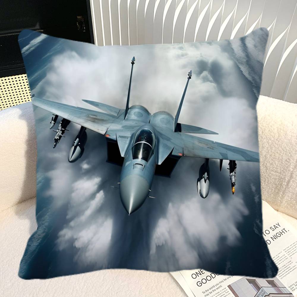 Combat Aircraft F Fighter Eurofighter Typhoon V Airplane Pillow Case Square Sofa Leisure Comfort Cushion Car Home Decoration