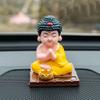 Easy To Install Solar Powered Buddhas Head Figure Nodding Dashboard Decoration Ornament ABS Materials Quiet Spiritual