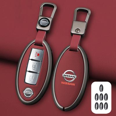 Zinc Alloy +Leather Car Key Case Cover Shell Fob For Qashqai X-Trail T32 T31 Juke J10 J11 Kicks Tiida Altima Pathfinder