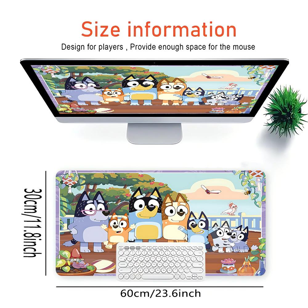 Bluey'S Family Adventure Large Gaming Mouse Pad Nonslip Rubber Base Waterproof Desk Mat For Office Pc Laptop