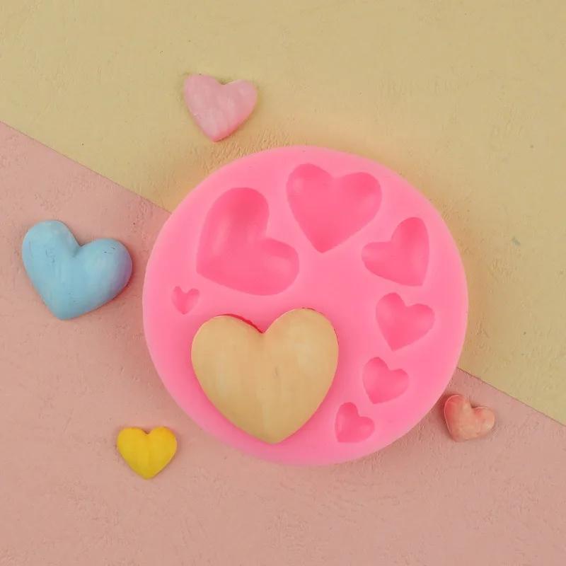 DIY Colored Heart Sweetheart Chocolate Candy Heart Silicone Gummy Mold Cake Decoration Baking Accessories Tools Kitchen Supplies