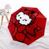 1pc Devil Hello Kitty Automatic Cute Umbrella 8-Bone Design Compact Gear for Outdoor Travel, Perfect Helloween Chrismas Gift for Friends or Family Yy2