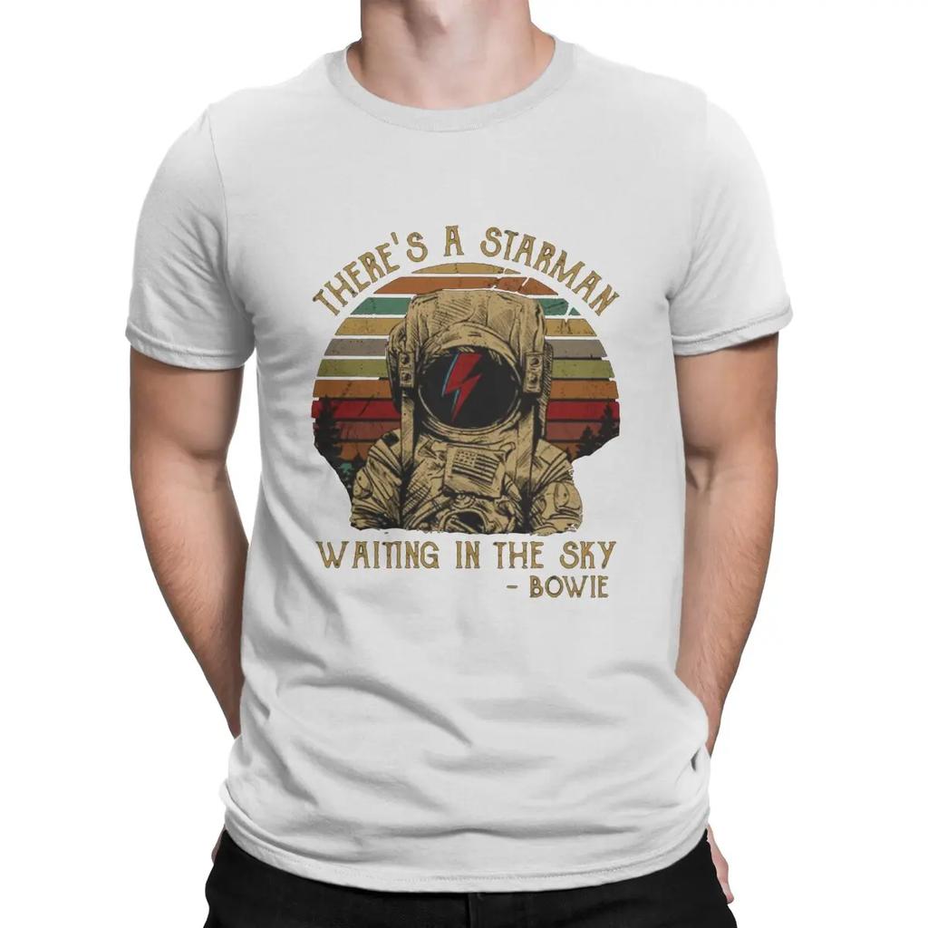 Humor Theres A Atarman T-Shirts Men Crewneck 100% Cotton T Shirt Cool Cool B-Bowie Short Sleeve Tees Printing Tops