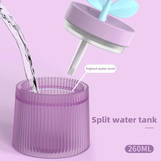 Luftbefeuchter mit großer Kapazität USB Blumenform Doppelspray Geräuscharm Automatische Abschaltung Luftbefeuchter Ätherisches Öl Diffusor mit Licht