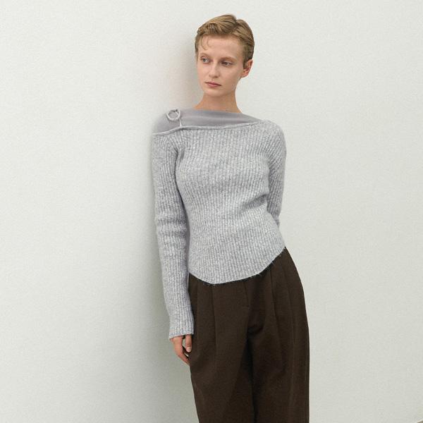 ATELIER NAIN Reese Wool One Off Shoulder Knit(T-6960)