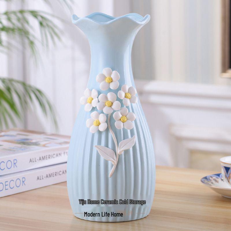 European Modern Ceramic Vase for Flower Arrangements - Ideal Home Decor for Living Room, Dining Table, or Coffee Table - Perfect Housewarming Gift