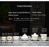 Kung Fu Mutton Fat Jade Gaiwan Teapot Set - Gold-Painted Luxury Tea Set