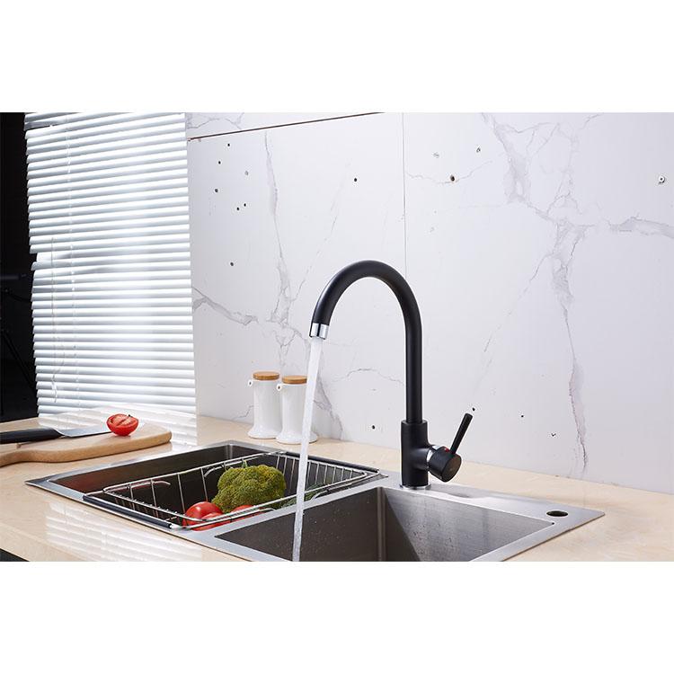 Brass Luxury Tap Mixer Kitchen Faucet 1615-CB Black Single Handle Hot/cold Water Mixer Brass Main Body and Zinc Handle 3 Years (Black,Other) чёрный