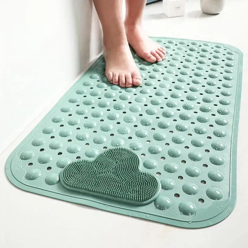 Bathroom Shower Mat Foot Massager With Non-Slip Pad Suction Cups Bathroom Mat Silicone Suction Cup Massage Brush For Bathroom