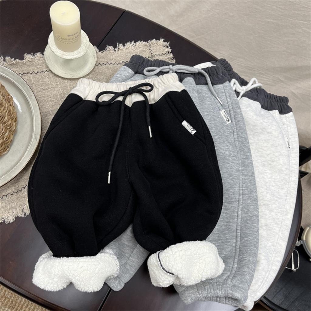 Boys Warm Fleece Lined Thick Casual Sweatpants for Autumn Winter