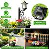 2 in 1 Solar Flower Post Lamps Lights Waterproof Wall Mount for Freestanding Outdoor Decorative Garden Patio Front Porch Back Door Warm White