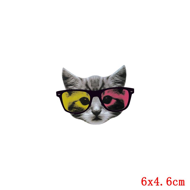 Cartoon Animal Applique Iron On Transfer Funny Pumpkin Heat Transfer Patch For Clothes Hippie Cat Thermal Stickers On Clothes