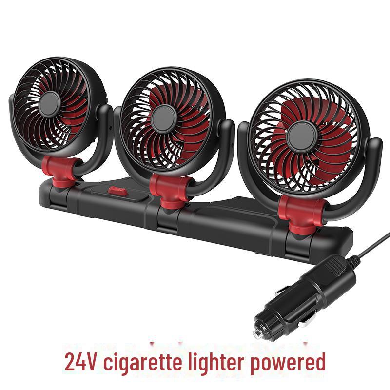 Adjustable Dual-Head Mini Car Fan for Summer