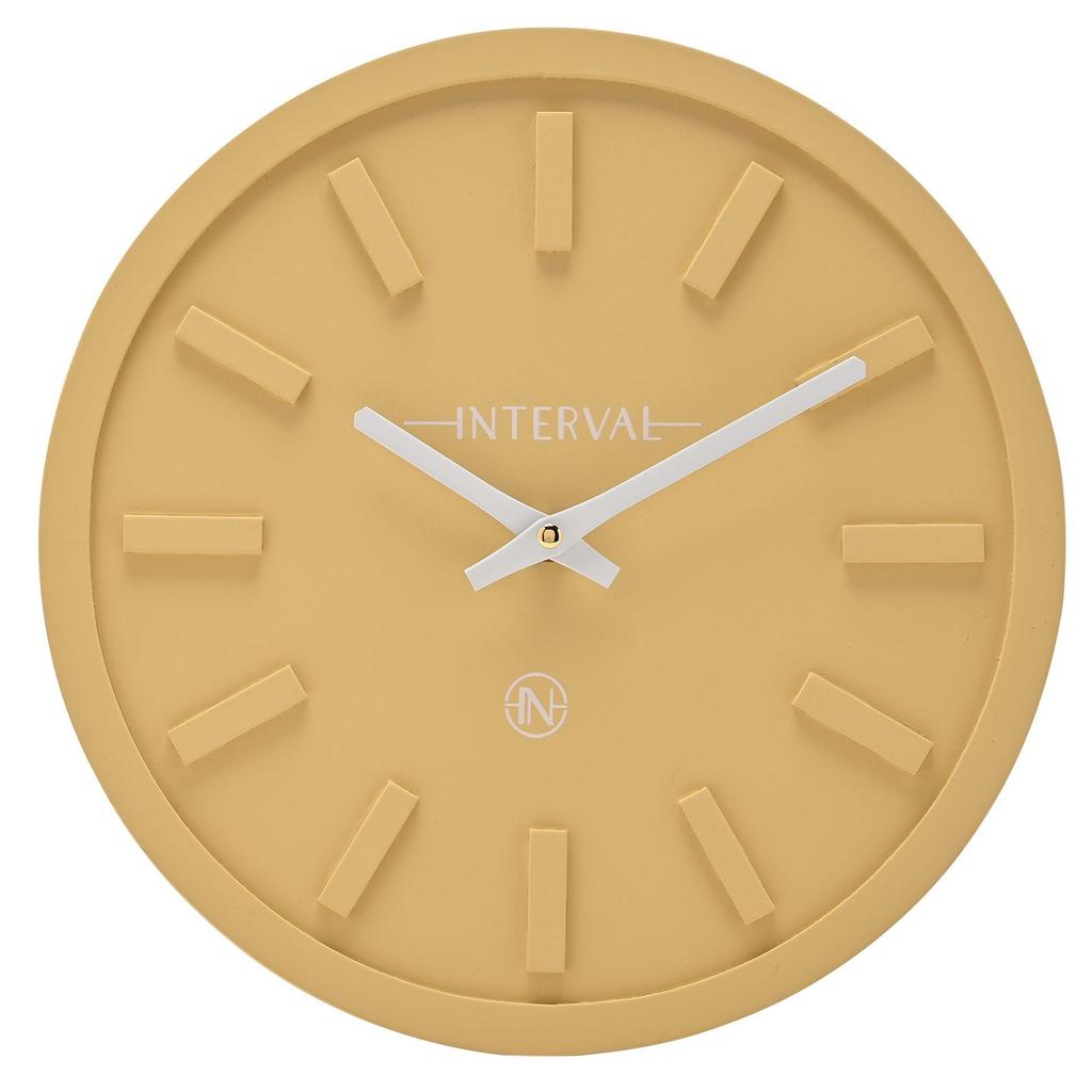 Interval Minimalist Wall Clock 30cm - Yellow