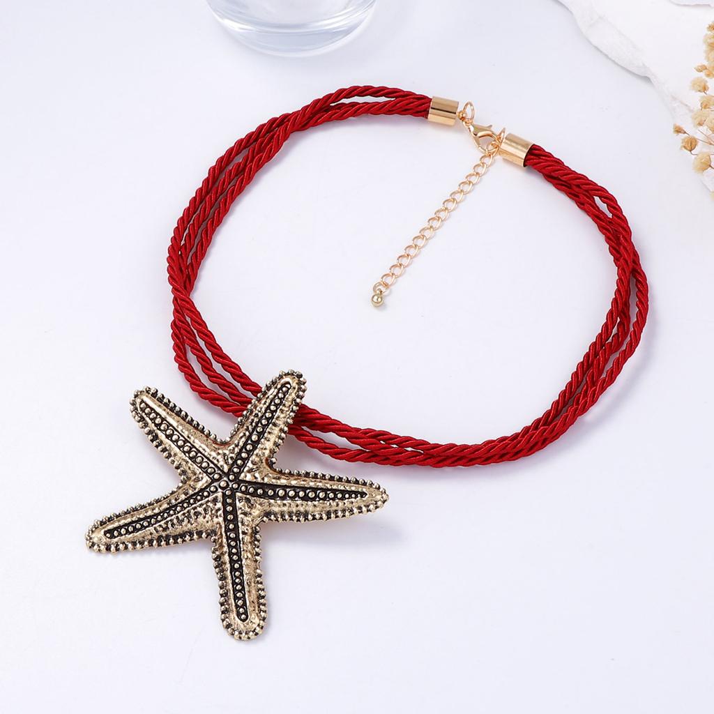 ZA Personality Retro Trend Casual Ocean Resort Wind Alloy Starfish Pendant Necklace Versatile Commuter Women's