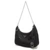 Used 11569 Re-Edition 2005 Re-Nylon Polka Dot Bag 1BH204 7921 Sequin Chain Triangle Logo Black Women's from Japan