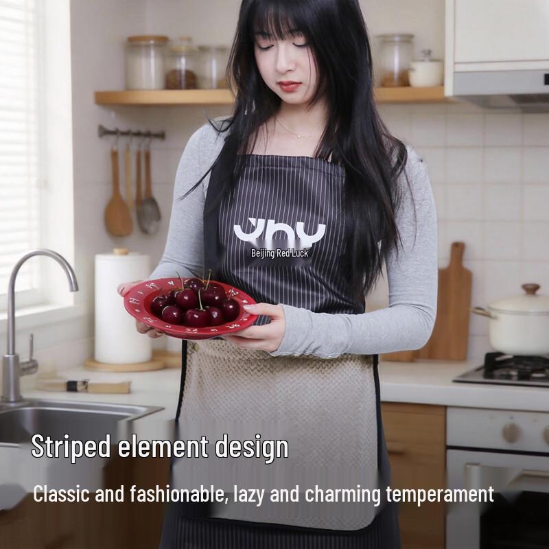 Detachable Thickened Kitchen Apron with Hand Wipes