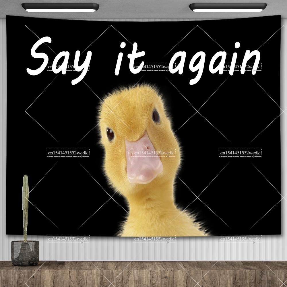 Welcome To My Crib Flag Duck Meme Tapestry For Bedroom Shawty Like A Melody Wall Hanging Tapestry Aesthetic Room Decor Wallpaers