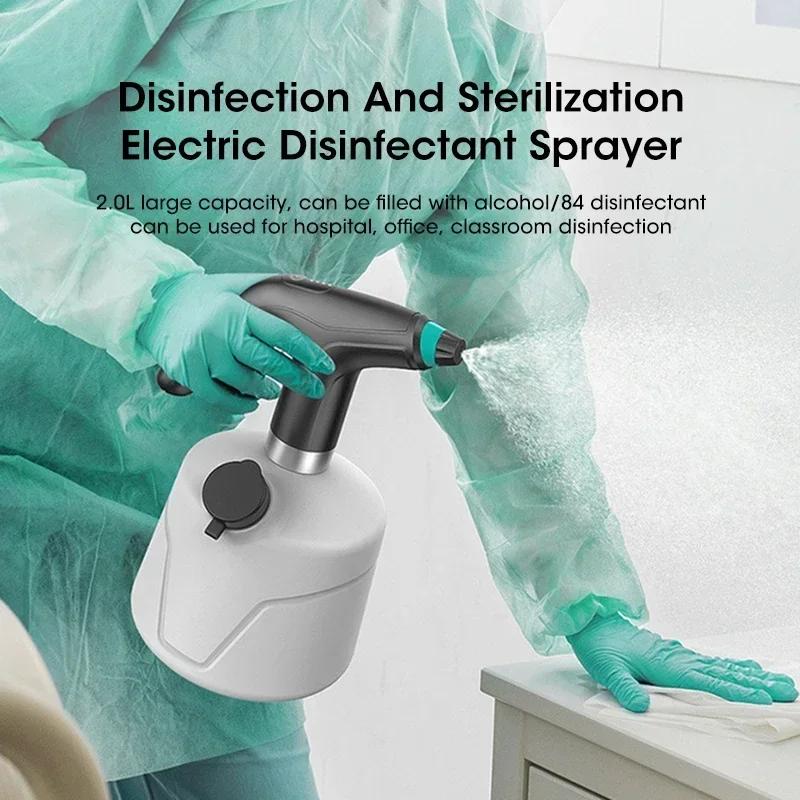 Portable 2L Electric Watering Can USB Automatic Spray Humidifier Demister Multi-function Disinfection Tool for Home Garden