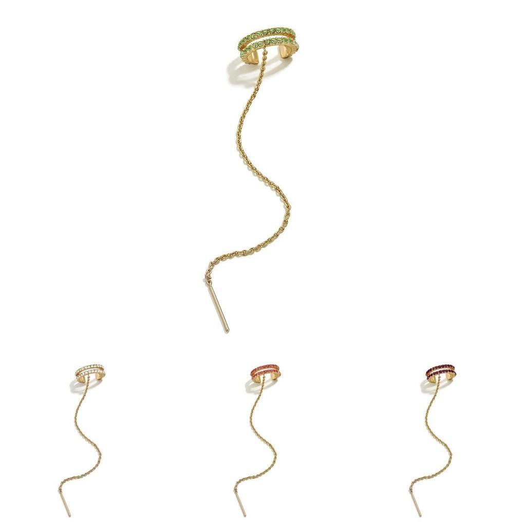 Elegant Alloy Rhinestone Ear Clips For Women Chic And Fashionable Jewelry