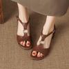 Krazing Pot Cow Skin Med Heels European Design Summer Size 40 Circle Buckle Straps Women Sandals