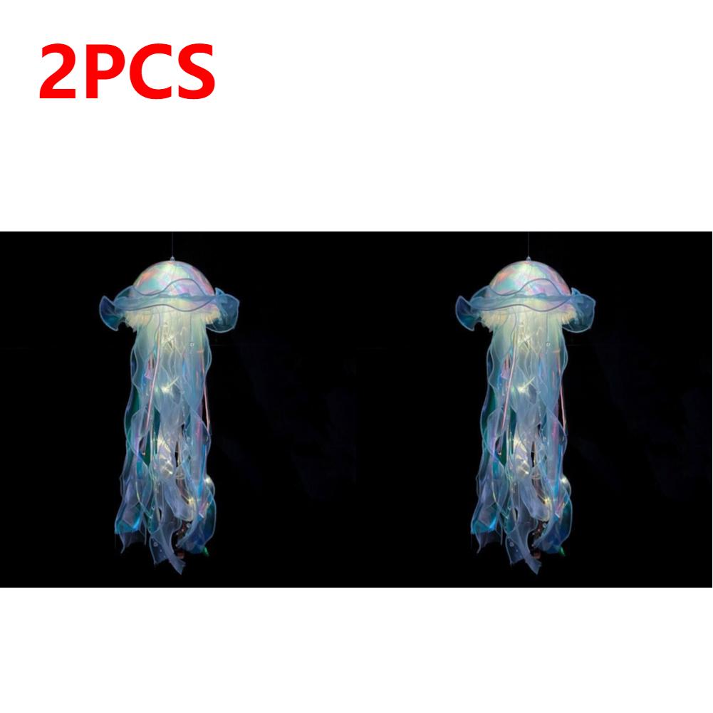 Gradient Jellyfish LED Night Light Handmade Pendant Lamp Colorful Hanging Light for Indoor Outdoor Garden Festival Decoration