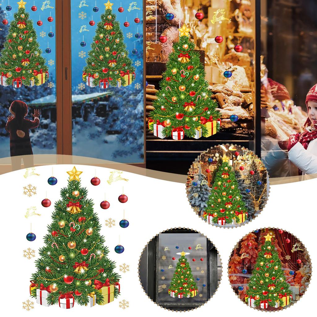 Christmas Tree Christmas Ball Gift Box Window Sticker Wall Sticker Decoration