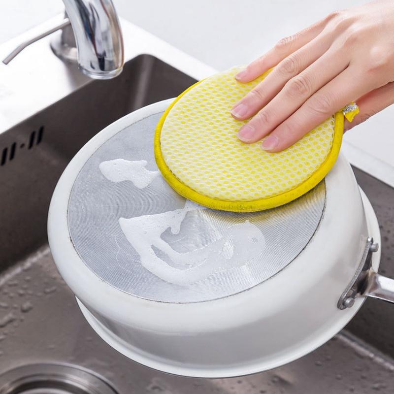 5Pcs kitchen dishwashing sponge does not damage the pot brush the pot household double sided cleaning and wiping kitchen scrub