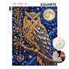 DIY Pearl and Diamond Painting Kit Owl Moon. Suitable for Beginners. Home Wall Decoration. Handmade Gift.