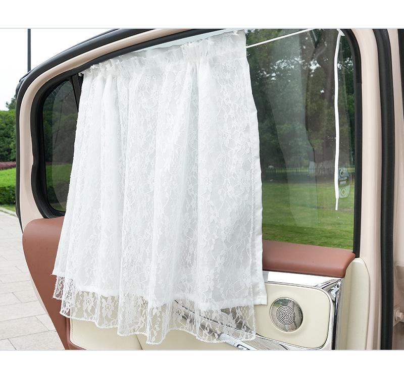 Lace Mesh Car Sunshade: Baby Protection & Heat Insulation Side Curtains for Privacy