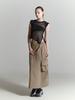 Half Devils Nylon Multi-Pocket Cargo Skirt_Toffee