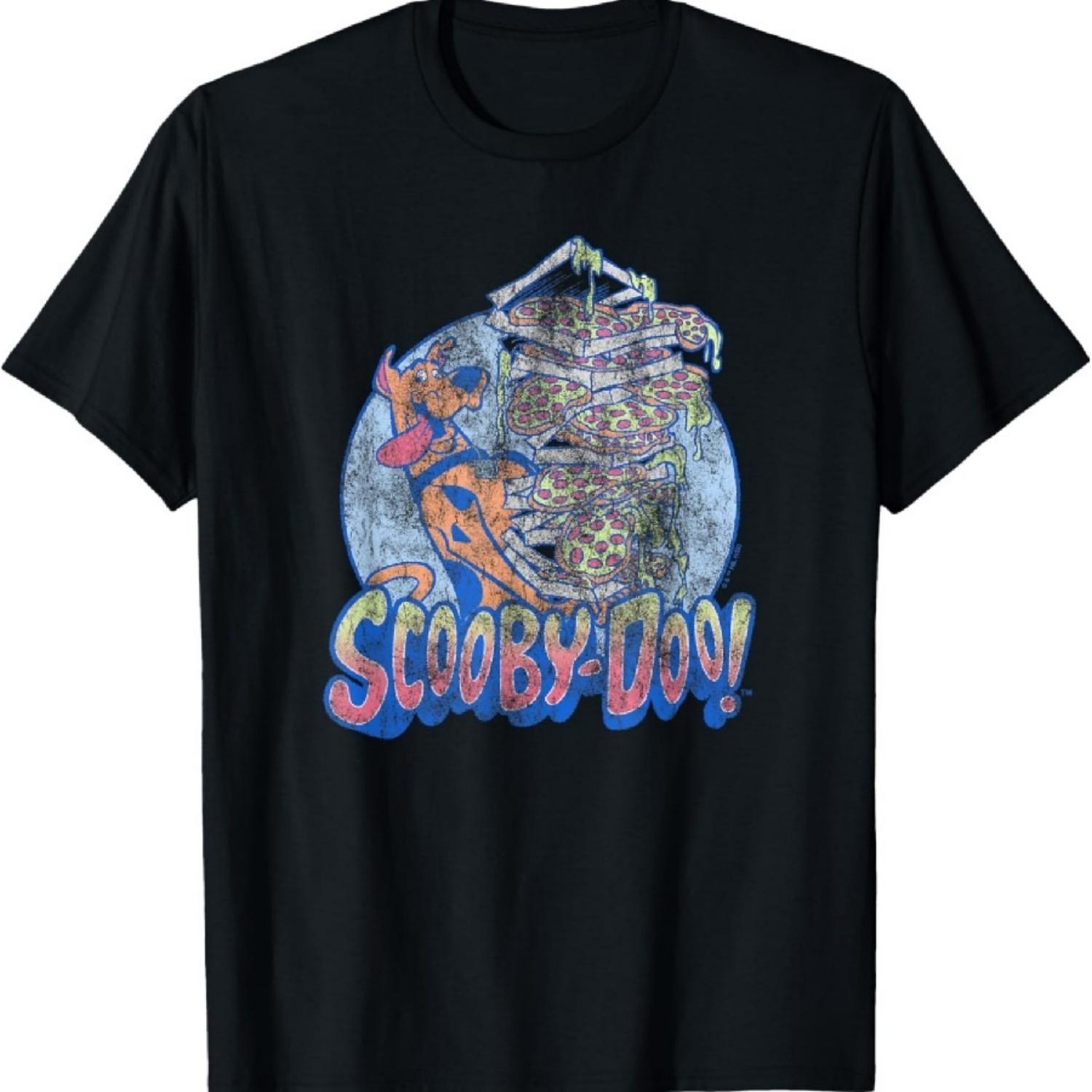 Скуби-Ду Коробки для пиццы Стопка Вид спереди Постер Футболка XXXXXL разноцветный