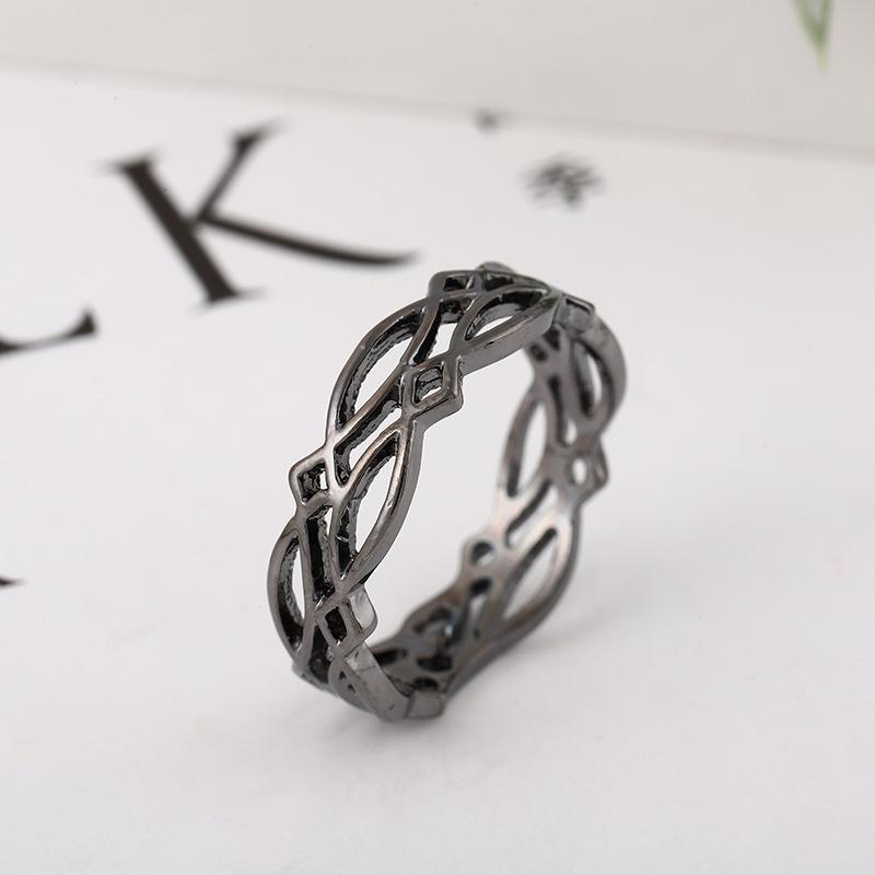 Huajie Couple's Geometry Irregular Creativity Rings Solid Simple Beauty Hollow Korean Fashion  Trend