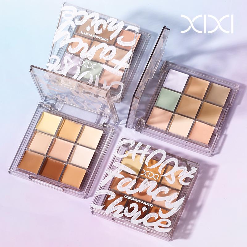 XIXI Nine-Color Concealer Palette: Silky Texture for Dark Circles, Nasolabial Folds, and Tear Troughs - Perfect for Students