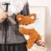 Plush Foxes Shoulder Bag Soft Crossbody Bag Girls Cartoon Backpack Lovely Animal School Bag Coin Purse for Winter