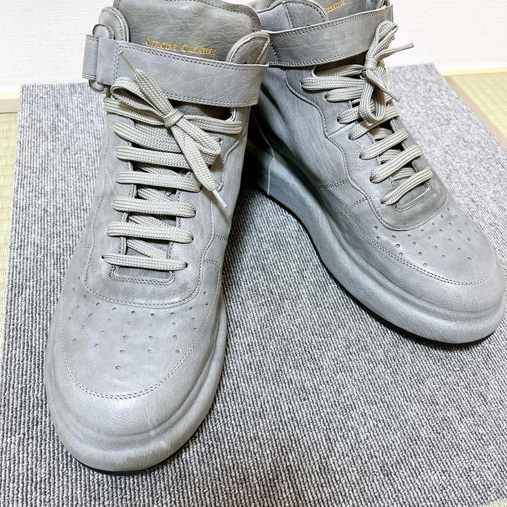 Used [Good Condition] OFFICINE CREATIVE Gray High Cut Sneakers Negotiable