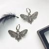 1 Pair European and American Metal Hook Earrings Retro Fashion Halloween Butterflies Skull Pendant Earrings for Women