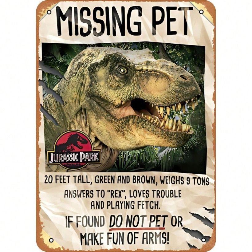 

Tin Sign Jurassic Park Vintage Wildlife Wall Decor for Bar Cafe Home 8x12 Inch