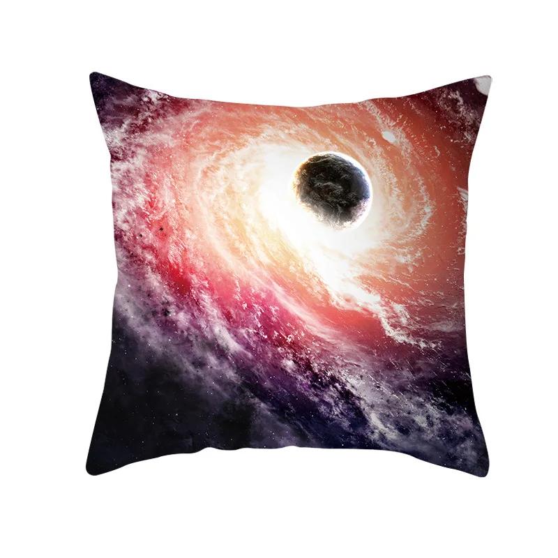 Space Science Fiction Black Hole Pattern Cushion Cover for Home Living Room Sofa Bedroom Decorative Pillowcase
