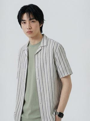 Polhaem Men'S Jacquard Stripe Short Sleeve Shirt_Phg2Wc1187